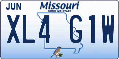MO license plate XL4G1W