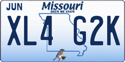 MO license plate XL4G2K