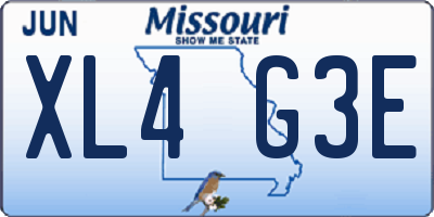 MO license plate XL4G3E