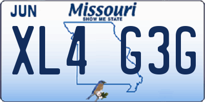 MO license plate XL4G3G