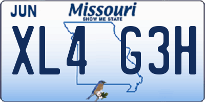 MO license plate XL4G3H