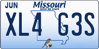 MO license plate XL4G3S