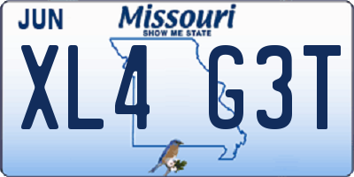 MO license plate XL4G3T