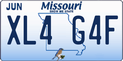 MO license plate XL4G4F