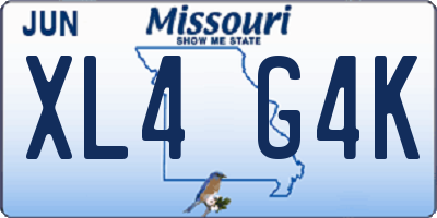 MO license plate XL4G4K