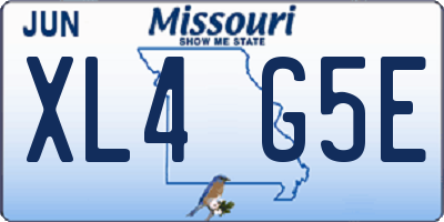 MO license plate XL4G5E