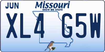 MO license plate XL4G5W