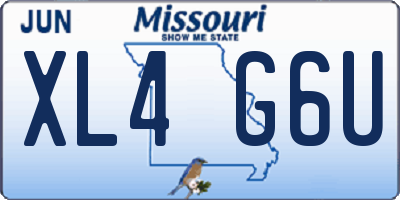 MO license plate XL4G6U