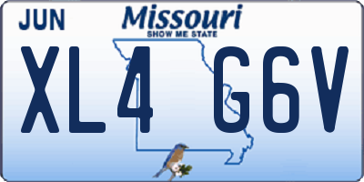 MO license plate XL4G6V