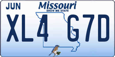 MO license plate XL4G7D