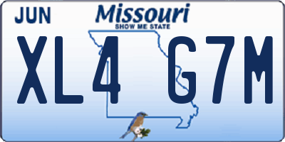 MO license plate XL4G7M