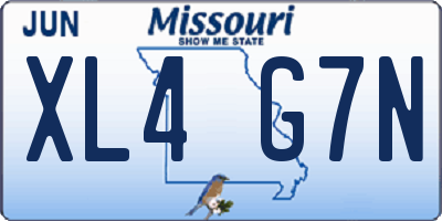 MO license plate XL4G7N