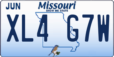 MO license plate XL4G7W