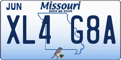 MO license plate XL4G8A