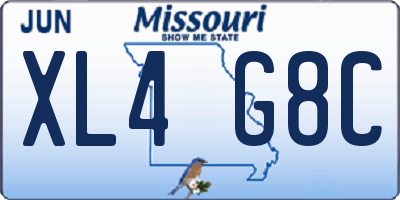 MO license plate XL4G8C
