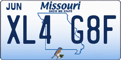 MO license plate XL4G8F