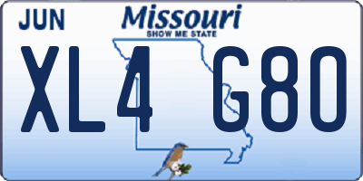 MO license plate XL4G8O