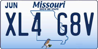 MO license plate XL4G8V