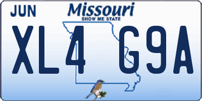 MO license plate XL4G9A