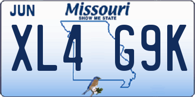 MO license plate XL4G9K