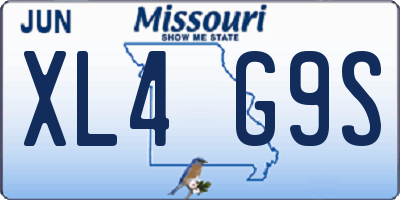 MO license plate XL4G9S
