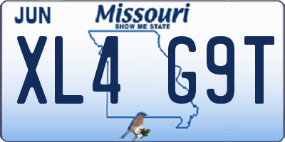 MO license plate XL4G9T