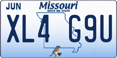 MO license plate XL4G9U