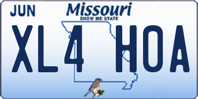 MO license plate XL4H0A