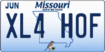 MO license plate XL4H0F