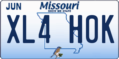 MO license plate XL4H0K
