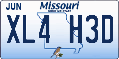MO license plate XL4H3D