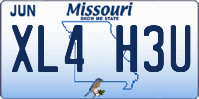 MO license plate XL4H3U