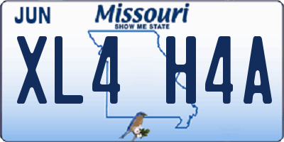 MO license plate XL4H4A