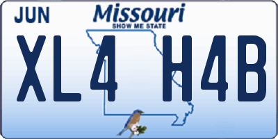 MO license plate XL4H4B