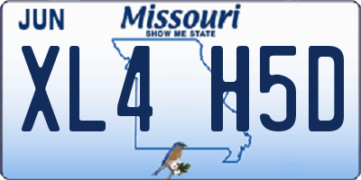 MO license plate XL4H5D