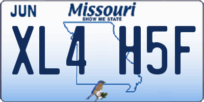 MO license plate XL4H5F