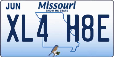 MO license plate XL4H8E