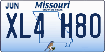 MO license plate XL4H8O