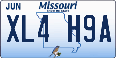 MO license plate XL4H9A