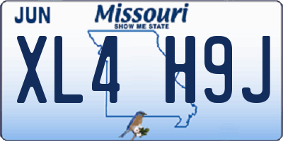 MO license plate XL4H9J