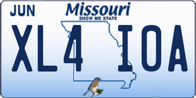 MO license plate XL4I0A