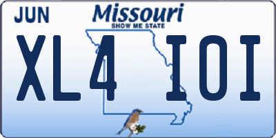 MO license plate XL4I0I