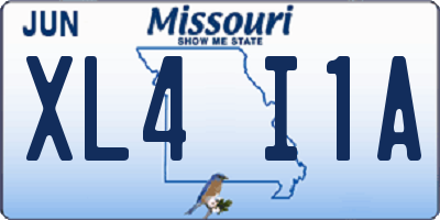 MO license plate XL4I1A