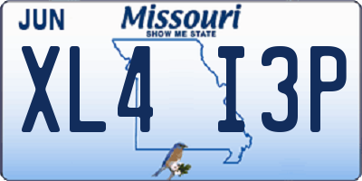 MO license plate XL4I3P