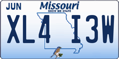MO license plate XL4I3W