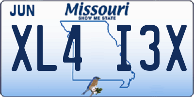 MO license plate XL4I3X