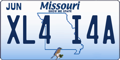 MO license plate XL4I4A