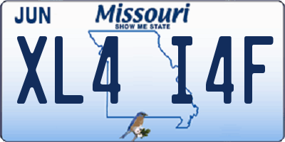 MO license plate XL4I4F