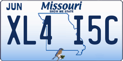 MO license plate XL4I5C