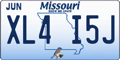 MO license plate XL4I5J